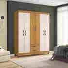 Guarda-roupa Casal Ambar 6 Portas 2 Gavetas Carvalho Grife /