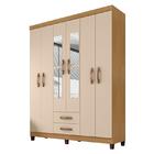 Guarda Roupa Casal Ambiente Modena Com Espelho 6 Portas Carva