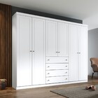 Guarda-roupa Casal Americano 6 Portas 4 Gavetas Branco Hp - H