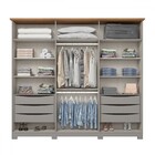 Guarda-roupa Casal Americano Prime 6 Portas 6 Gavetas Cinza/n