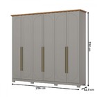 Guarda-roupa Casal Americano Prime 6 Portas 6 Gavetas Cinza/n
