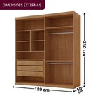 Guarda Roupa Casal Amsterdã 100% Mdf 4 Portas 3 Gavetas Imbuia