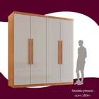 Guarda Roupa Casal Amsterdã 100% Mdf 4 Portas 3 Gavetas Natur