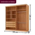 Guarda Roupa Casal Amsterdã 100% Mdf 4 Portas 3 Gavetas Natur