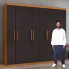 Guarda-roupa Casal Andara 8 Pt 4 Gv Amêndoa E Preto