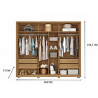 Guarda-roupa Casal Apollo 6 Portas 4 Gavetas Buriti/off White