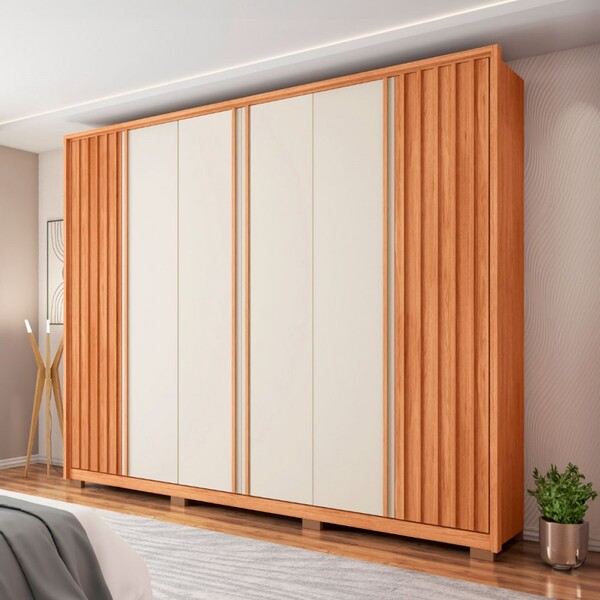 Guarda-roupa Casal Apollo 6 Portas 6 Gavetas Freijo/off White