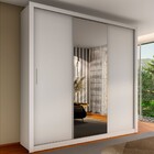 Guarda-roupa Casal Apolo 3 Portas Com Espelho Branco - Pnr Mó