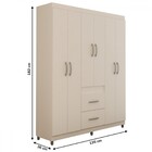 Guarda-roupa Casal Apolo 6 Portas 2 Gavetas Branco - Pnr Móve