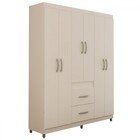 Guarda-roupa Casal Apolo 6 Portas 2 Gavetas Branco - Pnr Móve