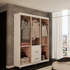 Guarda-roupa Casal Apolo 6 Portas 2 Gavetas Branco - Pnr Móve