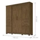 Guarda Roupa Casal Aracaju 4 Portas 4 Gavetas Castanho Wood