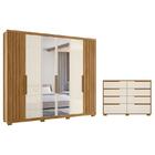 Guarda Roupa Casal Araguaia E Cômoda Georgia Freijó Off White