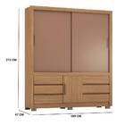 Guarda Roupa Casal Arbo 3 Portas 6 Gavetas Amendola Marsala F