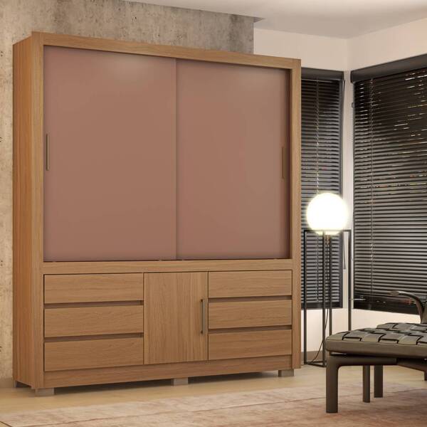 Guarda Roupa Casal Arbo 3 Portas 6 Gavetas Amendola Marsala F