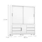 Guarda-roupa Casal Arbo Flex 3 Pt 6 Gv Branco E Rosa