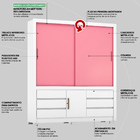 Guarda-roupa Casal Arbo Flex 3 Pt 6 Gv Branco E Rosa