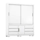 Guarda-roupa Casal Arbo Flex 3 Pt 6 Gv Branco E Rosa
