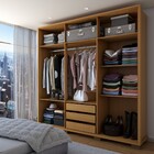 Guarda-roupa Casal Arezzo 6 Portas 3 Gavetas Cinamomo/chumbo