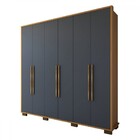 Guarda-roupa Casal Arezzo 6 Portas 3 Gavetas Cinamomo/chumbo