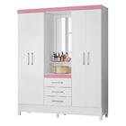 Guarda Roupa Casal Arezzo Branco/rosa/branco