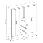 Guarda Roupa Casal Arezzo Ébano