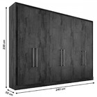 Guarda-roupa Casal Argos 6 Portas 6 Gavetas 100% Mdf Preto/of