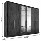 Guarda-roupa Casal Argos 6 Portas 6 Gavetas Espelhado 100% Md