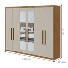 Guarda-roupa Casal Áries 6 Portas 5 Gavetas Com Espelho 59621