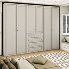 Guarda-roupa Casal Arizona 6 Portas 4 Gavetas Cinza - Panoram