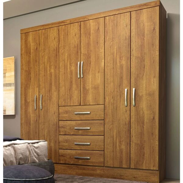 Guarda Roupa Casal Arizona 6 Portas 4 Gavetas Tcil Moveis Ipe