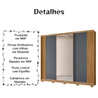 Guarda Roupa Casal Arizona Espelho 3 Portas De Correr Freijó