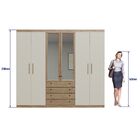 Guarda Roupa Casal Armário Roupeiro Orquídea 6 Portas Vidro 4