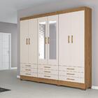Guarda Roupa Casal Armário Roupeiro Quarto 6 Portas Espelho 9