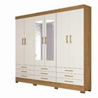 Guarda Roupa Casal Armário Roupeiro Quarto 6 Portas Espelho 9