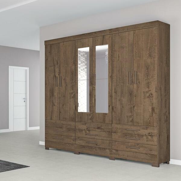 Guarda Roupa Casal Armário Roupeiro Vila Velha Quarto 6 Porta