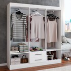 Guarda-roupa Casal Ártico 6 Portas 2 Gavetas Branco - Panoram