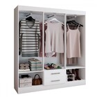 Guarda-roupa Casal Ártico 6 Portas 2 Gavetas Branco - Panoram