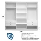 Guarda Roupa Casal Aspen Crystal 3 Portas 4 Gavetas Bom Pastor