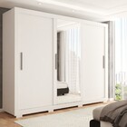 Guarda-roupa Casal Atena 3 Portas 2 Gavetas Com Espelho Branc