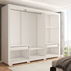 Guarda-roupa Casal Atena 3 Portas 2 Gavetas Com Espelho Branc