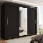 Guarda-roupa Casal Atenas 3 Portas 2 Gavetas Com Espelho Pret