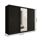 Guarda-roupa Casal Atenas 3 Portas 2 Gavetas Com Espelho Pret