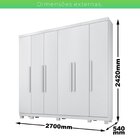 Guarda-roupa Casal Atlanta 6 Portas 6 Gavetas Branco
