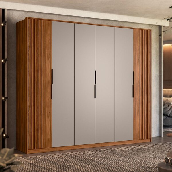 Guarda Roupa Casal Atrice 6 Portas Com 2 Portas Ripado