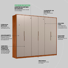 Guarda Roupa Casal Atrice 6 Portas - Demartêz