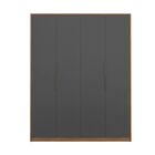 Guarda Roupa Casal Attore 4 Portas 3 Gavetas Amendola Grafito