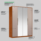 Guarda Roupa Casal Attore 4 Portas Com 2 Espelhos - Demartêz
