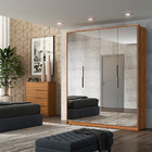 Guarda Roupa Casal Attore 4 Portas Espelhado Amendola Demartêz