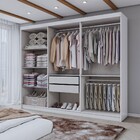 Guarda-roupa Casal Aurora 6 Portas 2 Gavetas Branco Neve - Pa